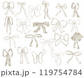 ユニークで遊び心あふれる手描きリボンコレクション、シルバー 119754784