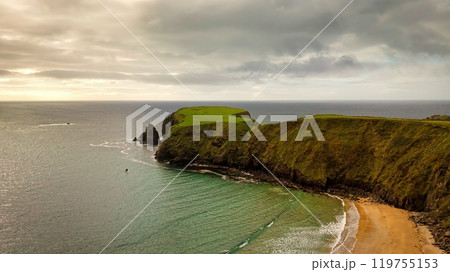 Malin Beg at the west coast of Ireland in Donegal - breathtaking coastal landscape that beautifully 119755153