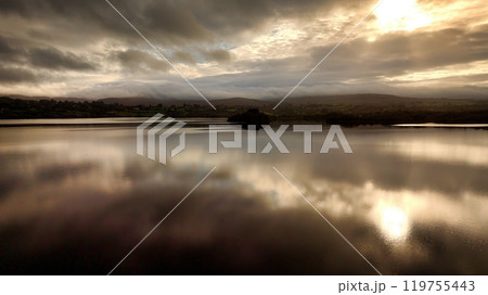 Lough Eske in Donegal Ireland - A Serene and Beautiful Lake Landscape at Dusk, Perfect for Capturing 119755443