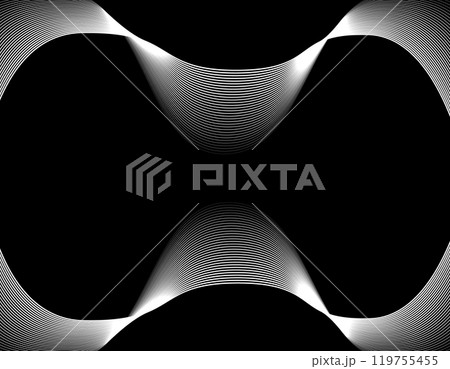 テクノロジー系ウェーブ背景素材　白線 119755455