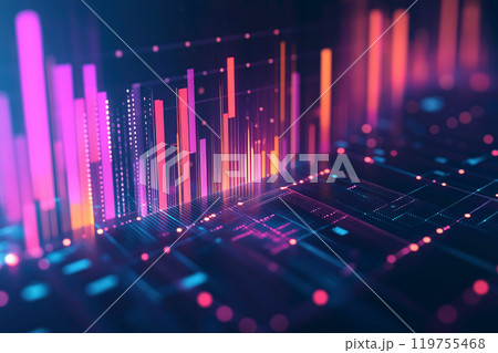 データビジュアライゼーション - テクノロジーと統計のグラフィック データビジュアライゼーション - テクノロジーと統計のグラフィック 119755468