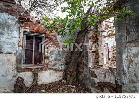 The ruins of a building 119755473