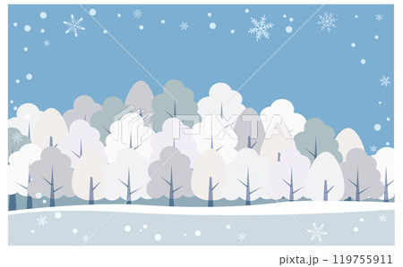 冬のかわいい背景フレーム素材 冬のかわいい背景フレーム素材 119755911