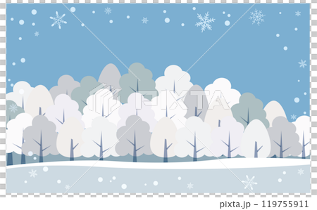 冬のかわいい背景フレーム素材 冬のかわいい背景フレーム素材 119755911