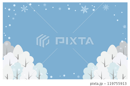 冬のかわいい背景フレーム素材 冬のかわいい背景フレーム素材 119755913