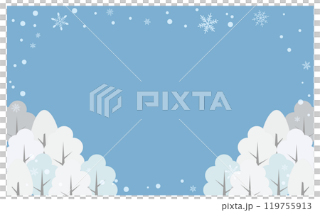 冬のかわいい背景フレーム素材 冬のかわいい背景フレーム素材 119755913