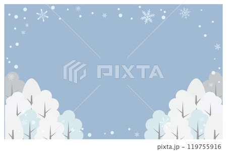 冬のかわいい背景フレーム素材 冬のかわいい背景フレーム素材 119755916