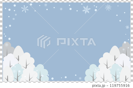 冬のかわいい背景フレーム素材 冬のかわいい背景フレーム素材 119755916