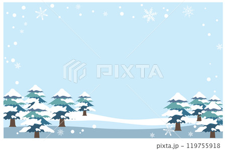 冬のかわいい背景フレーム素材 冬のかわいい背景フレーム素材 119755918