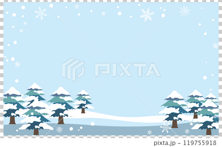 冬のかわいい背景フレーム素材 冬のかわいい背景フレーム素材 119755918