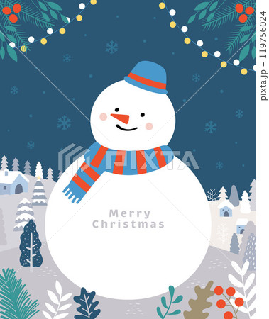 A big snowman in the snowfield 119756024