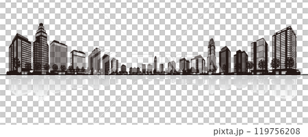 以陰影表達的城市景觀的插圖。 119756208