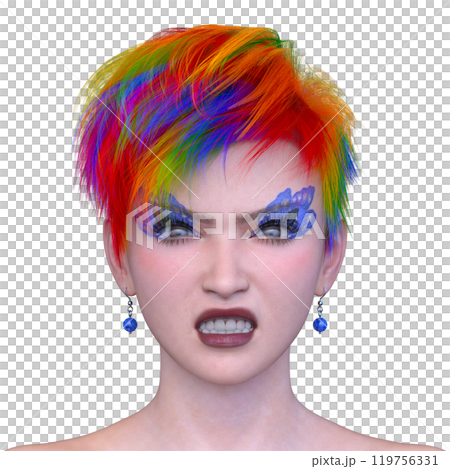Female face up - Stock Illustration [119756331] - PIXTA