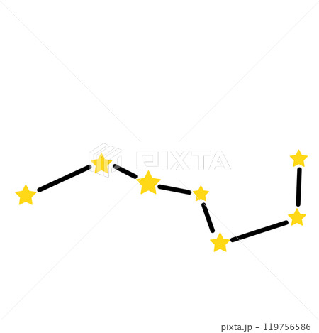 シンプルでかわいい北斗七星のイラスト シンプルでかわいい北斗七星のイラスト 119756586