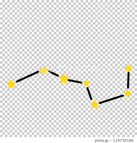 シンプルでかわいい北斗七星のイラスト シンプルでかわいい北斗七星のイラスト 119756586