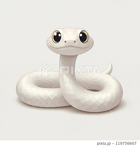 数量限定 手描きオリジナルイラスト【白蛇】