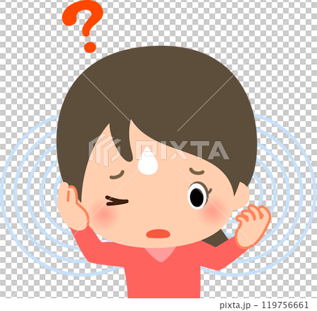 耳鳴りがして困っている女性 119756661