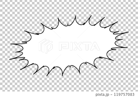 A simple line shouting speech bubble A simple line shouting speech bubble 119757083