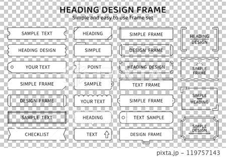 Simple frame, border, set, line, decoration, ornament, heading, treatment, design, material, decorative border, illustration Simple frame, border, set, line, decoration, ornament, heading, treatment, design, material, decorative border, illustration 119757143