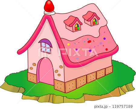 Create a fairytale atmosphere with the image of a cookie house Create a fairytale atmosphere with the image of a cookie house 119757189