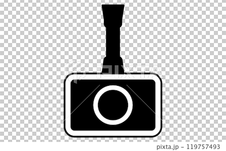 監視器、預防犯罪和家庭安全黑白圖標 119757493