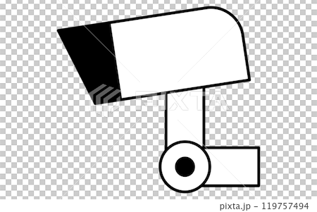 監視器、預防犯罪和家庭安全黑白圖標 監視器、預防犯罪和家庭安全黑白圖標 119757494