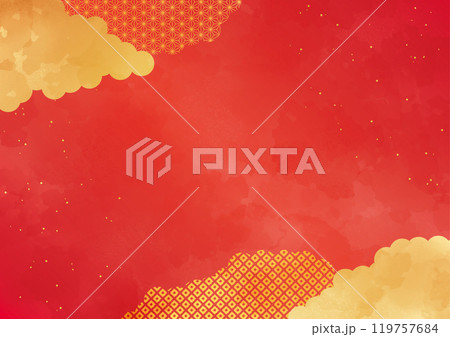 雲の和柄背景素材 119757684