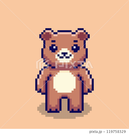 Pixel art Cute Bear game asset design Pixel art Cute Bear game asset design 119758329