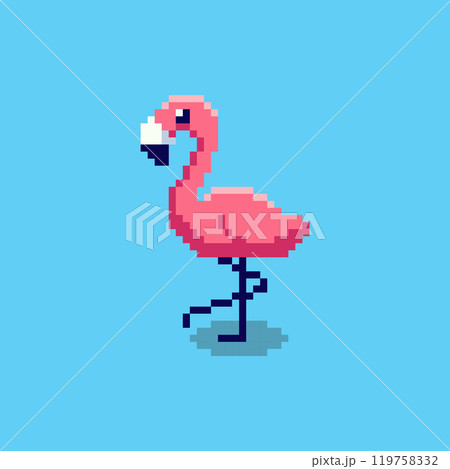 Pixel art Flamingo game asset design 119758332