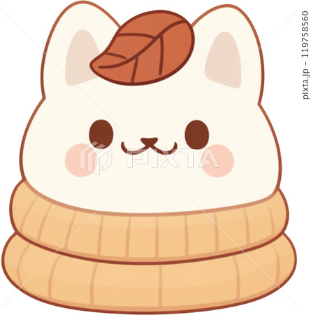 Whimsical white fox with Leaf on Head - Perfect for Fall 119758560