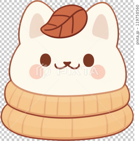 Whimsical white fox with Leaf on Head - Perfect for Fall 119758560