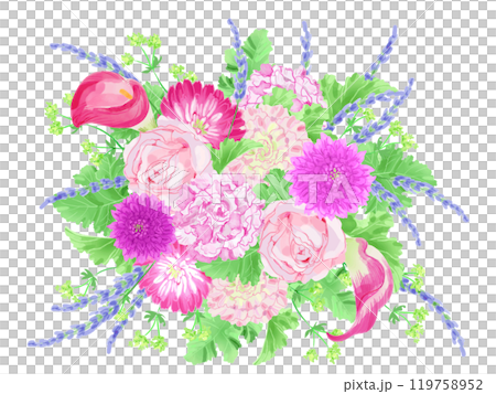 エレガントなピンクの花のブーケ 119758952