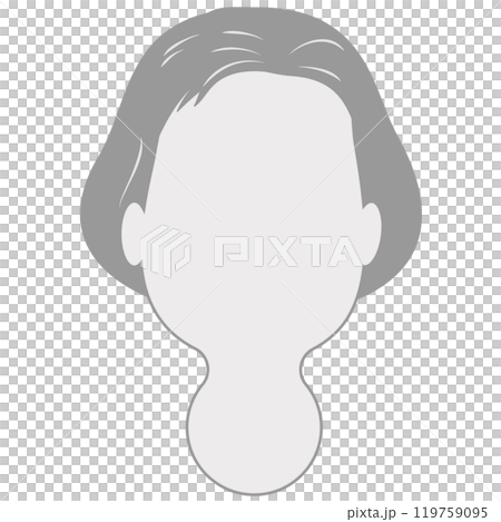 女性の顔なしアイコン シニアのイラスト 女性の顔なしアイコン シニアのイラスト 119759095