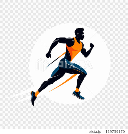 Runner Silhouette in Motion on Transparent Background 119759170
