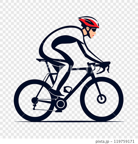 cyclist in motion on a transparent background 119759171