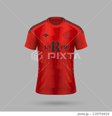 3d realistic soccer jersey in Bayern Munich style, football shirt template 119759429