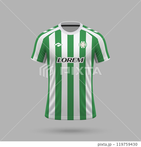 3d realistic soccer jersey in Betis style, football shirt template 119759430