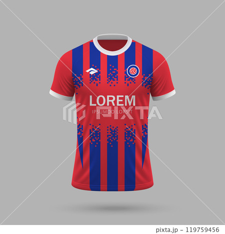 3d realistic soccer jersey in Heidenheim style, football shirt template 119759456