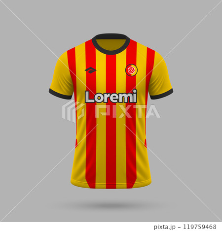 3d realistic soccer jersey in Lens style, football shirt template 3d realistic soccer jersey in Lens style, football shirt template 119759468