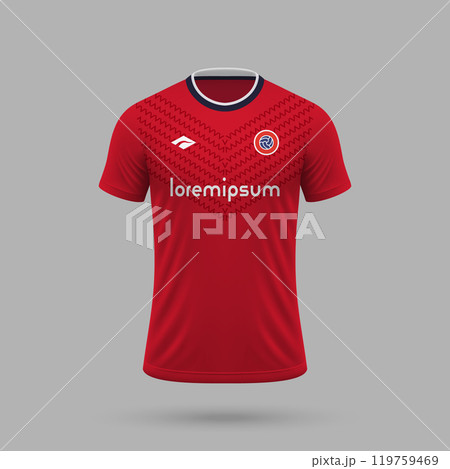 3d realistic soccer jersey in Lille style, football shirt template 119759469