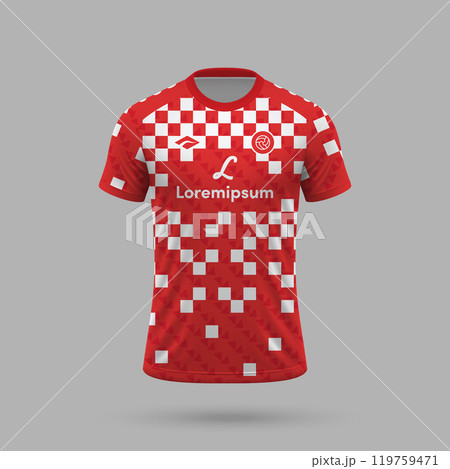 3d realistic soccer jersey in Mainz style, football shirt template 2024 119759471