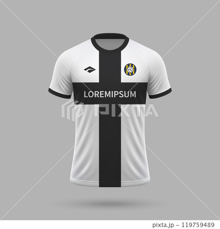 3d realistic soccer jersey in Parma style, football shirt template 119759489