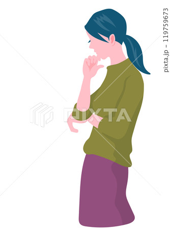 物思いにふける女性の横顔 119759673