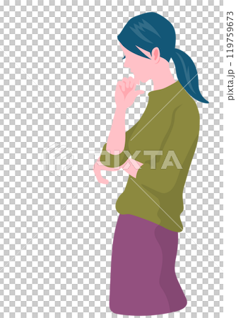 Profile of a pensive woman 119759673