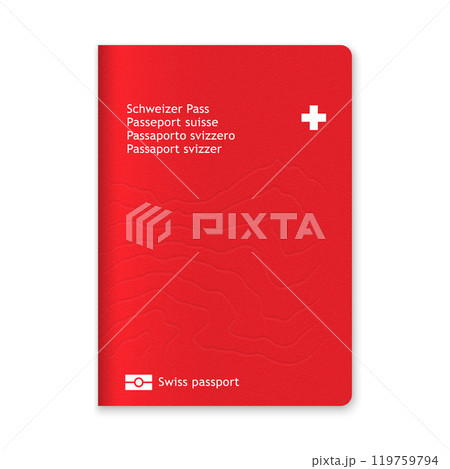 Switzerland Passport Cover with Gold Emblem and Text 119759794
