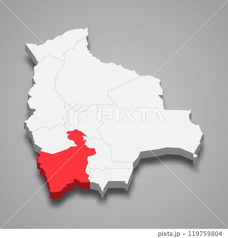 Potosi department location within Bolivia 3d map 119759804