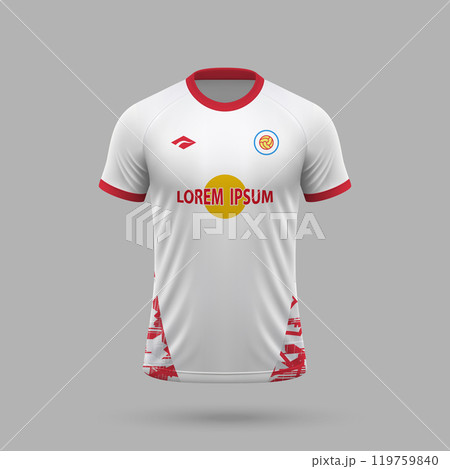 3d realistic soccer jersey in Salzburg style, football shirt template 119759840