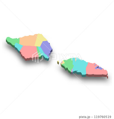 3d isometric colored map of Samoa 119760519