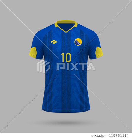 3d realistic soccer jersey Bosnia national team 2024 119761114