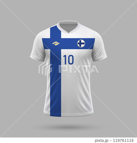 3d realistic soccer jersey Finland national team 2024 119761118